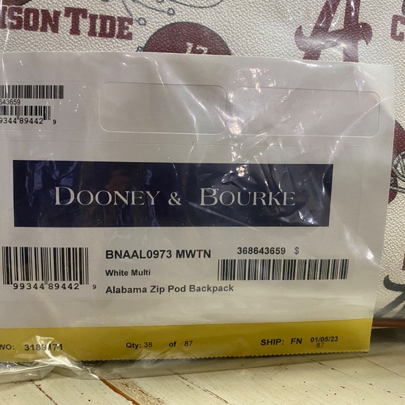 Dooney & Bourke University of Alabama Zip Pod Backpack.Multi White - Picture 2 of 8